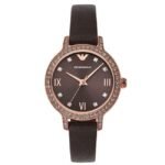 Emporio Armani Round Brown Women Watch Ar11555
