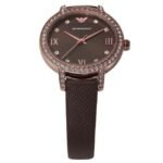 Emporio Armani Round Brown Women Watch Ar11555