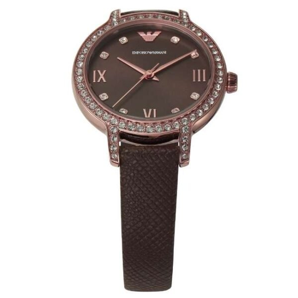 Emporio Armani Round Brown Women Watch Ar11555