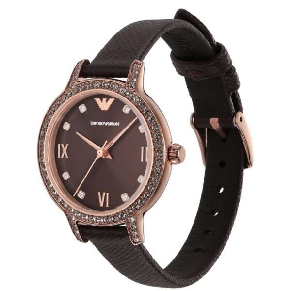 Emporio Armani Round Brown Women Watch Ar11555
