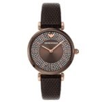 Emporio Armani Round Brown Women Watch Ar11565