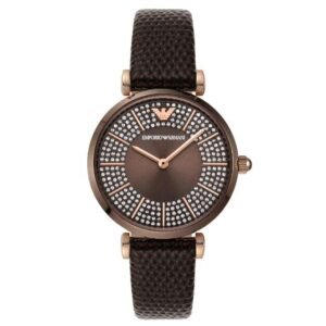 Emporio Armani Round Brown Women Watch Ar11565