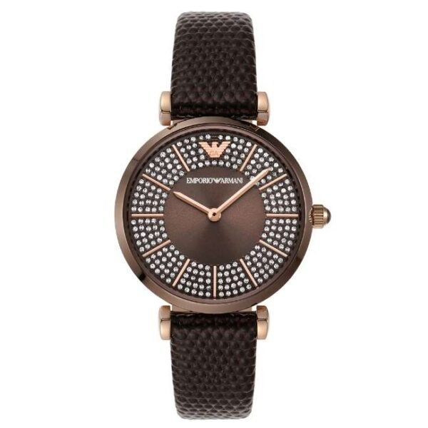 Emporio Armani Round Brown Women Watch Ar11565