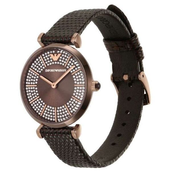 Emporio Armani Round Brown Women Watch Ar11565