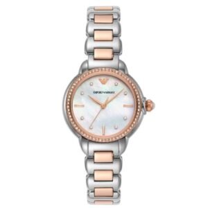 Emporio Armani Round Mother Of Pearl, White Women Watch Ar11569