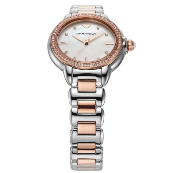 Emporio Armani Round Mother Of Pearl, White Women Watch Ar11569
