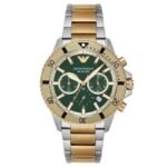 Emporio Armani Round Gold, Green Men Watch Ar11586