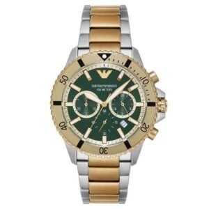 Emporio Armani Round Gold, Green Men Watch Ar11586