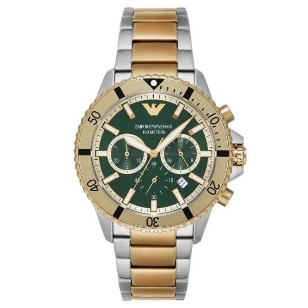 Emporio Armani Round Gold, Green Men Watch Ar11586