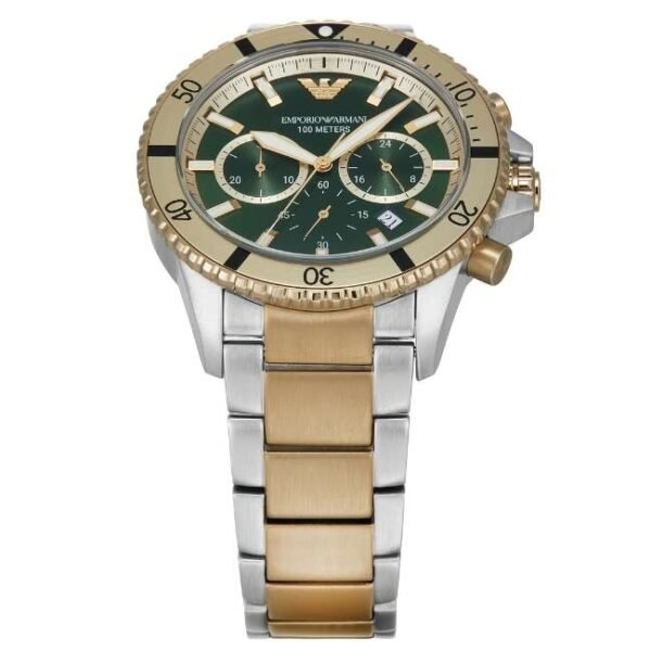 Emporio Armani Round Gold, Green Men Watch Ar11586