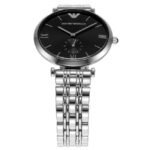 Emporio Armani Round Black Women Watch Ar1676