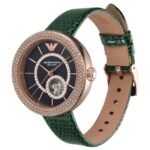 Emporio Armani Round Black Mother Of Pearl Women Watch Ar60069