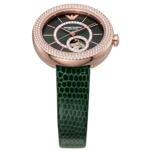 Emporio Armani Round Black Mother Of Pearl Women Watch Ar60069