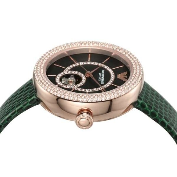 Emporio Armani Round Black Mother Of Pearl Women Watch Ar60069