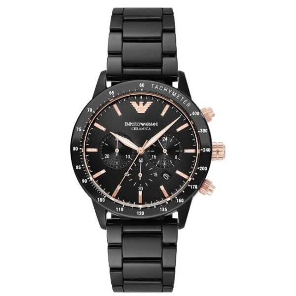 Emporio Armani Round Black Men Watch Ar70002