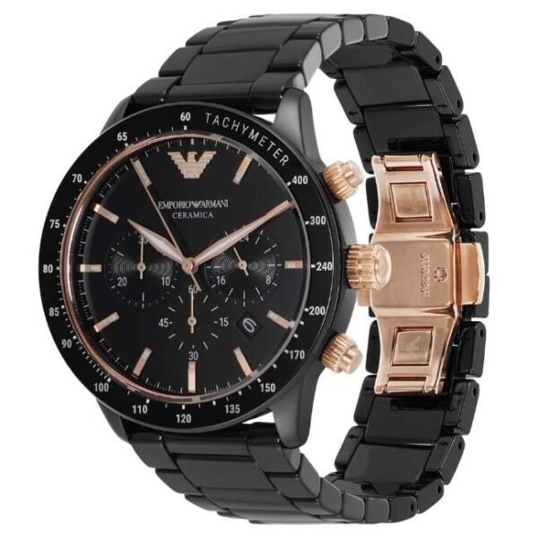 Emporio Armani Round Black Men Watch Ar70002