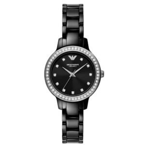 Emporio Armani Round Black Women Watch Ar70008