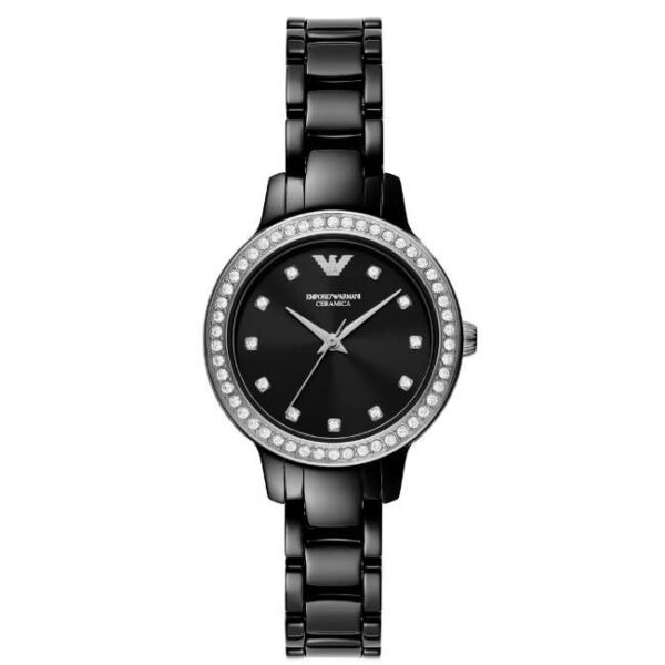 Emporio Armani Round Black Women Watch Ar70008