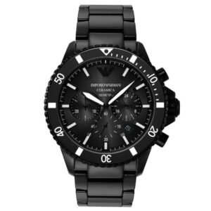 Emporio Armani Round Black, Gray Men Watch Ar70010