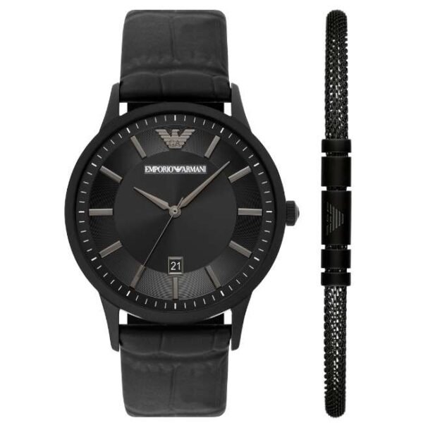 Emporio Armani Round Black Men Watch Ar80057