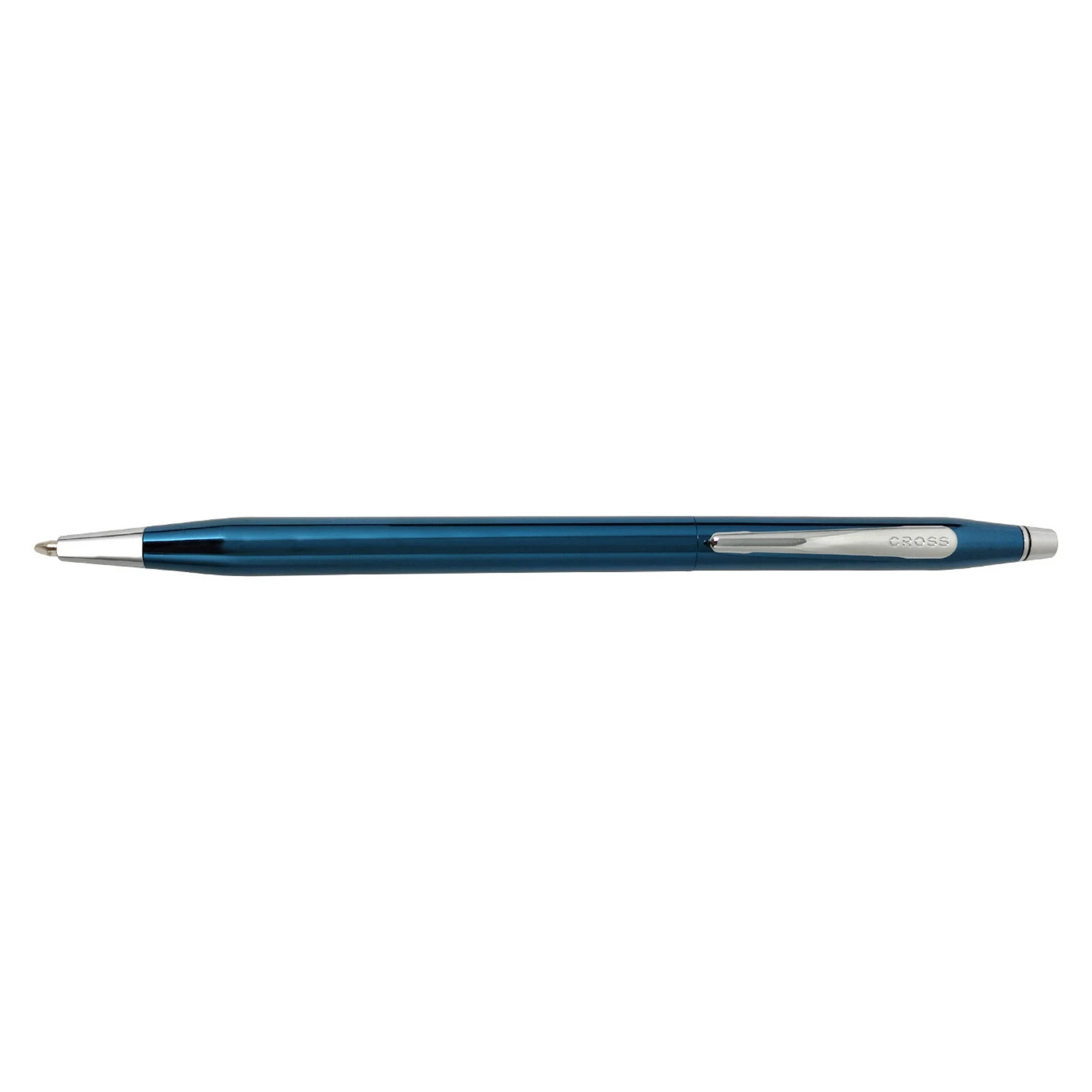 Cross Pen Classic Century Glossy Translucent Blue PVD Ballpoint pen with chrome appointments