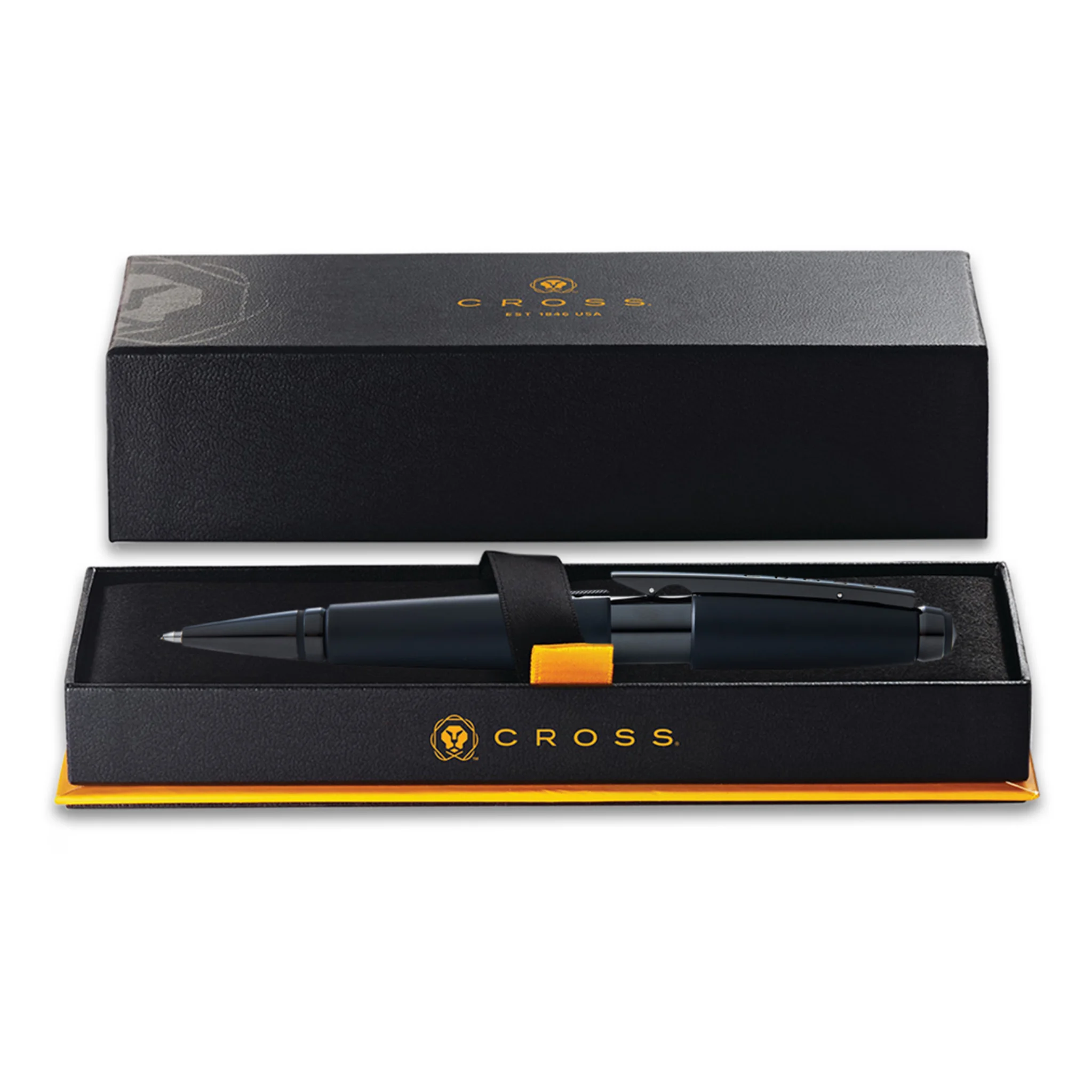 Cross Pen Edge Black Matt Lacquer Rollingball Pen With PVD Appts