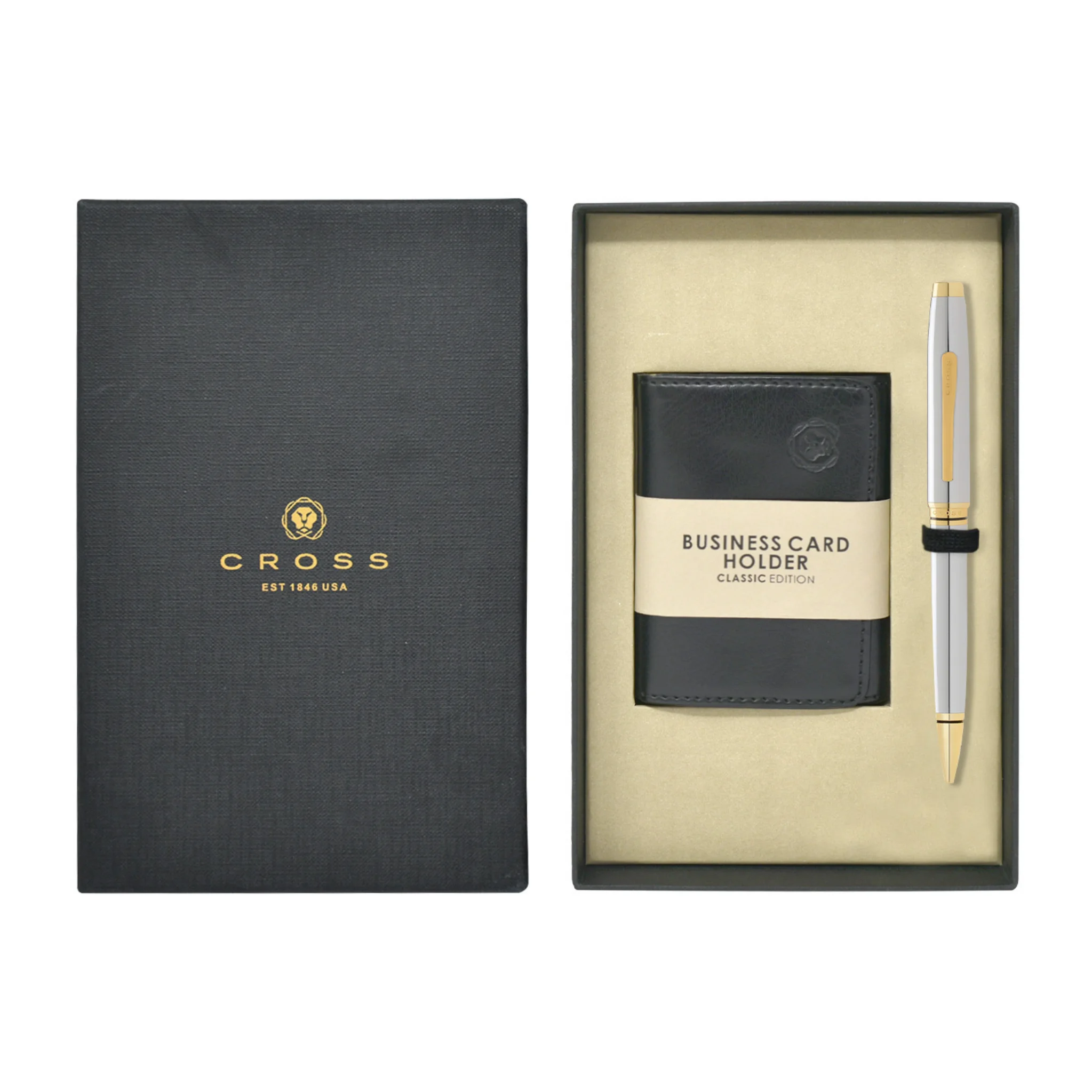 Cross Pen Coventry Chrome/Gold Ball Point Pen + BCH Black