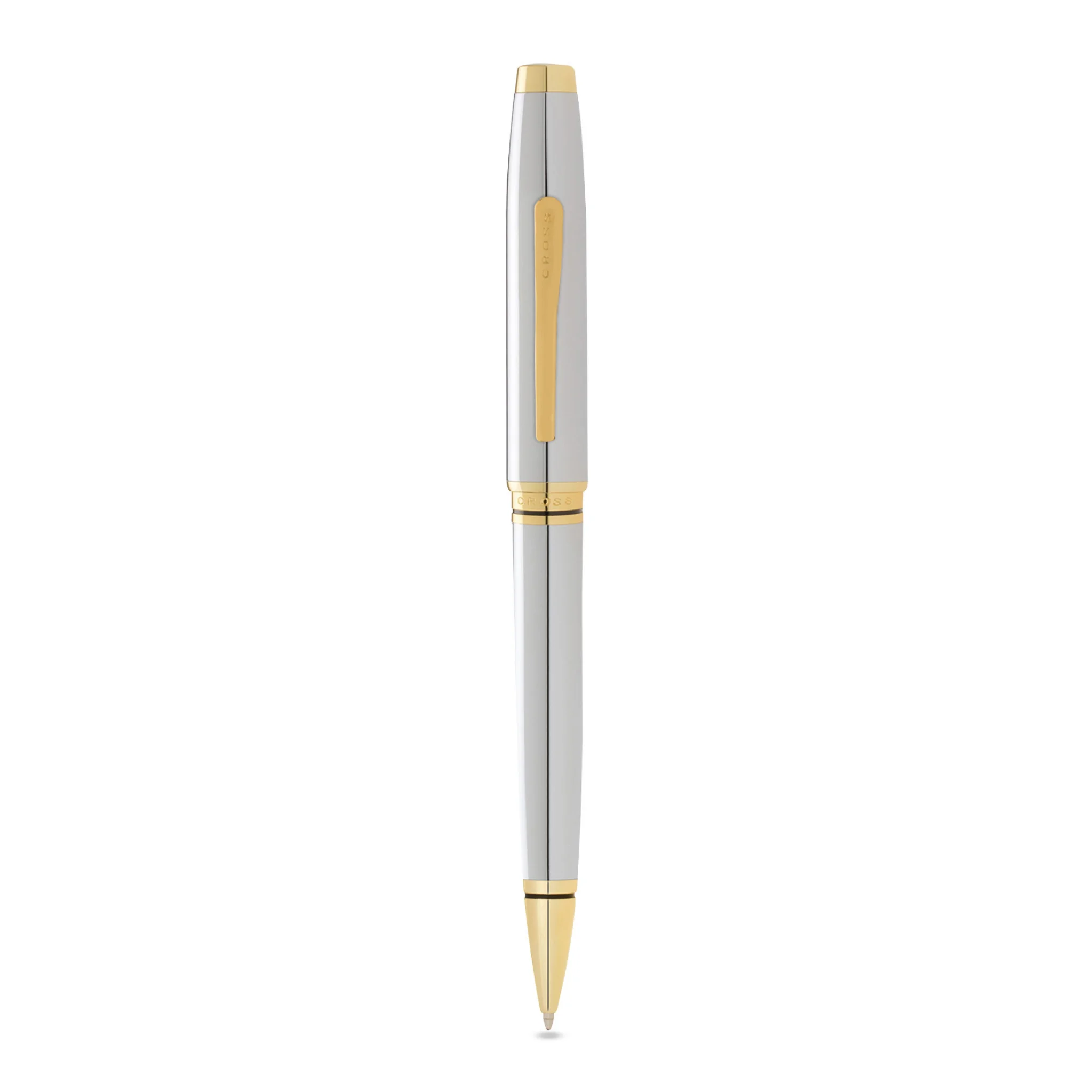 Cross Pen Coventry Chrome/Gold Ball Point Pen + BCH Tan