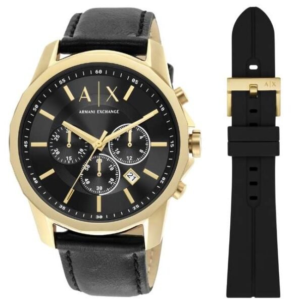 Armani Exchange Round Black Men Watch Ax7133Set