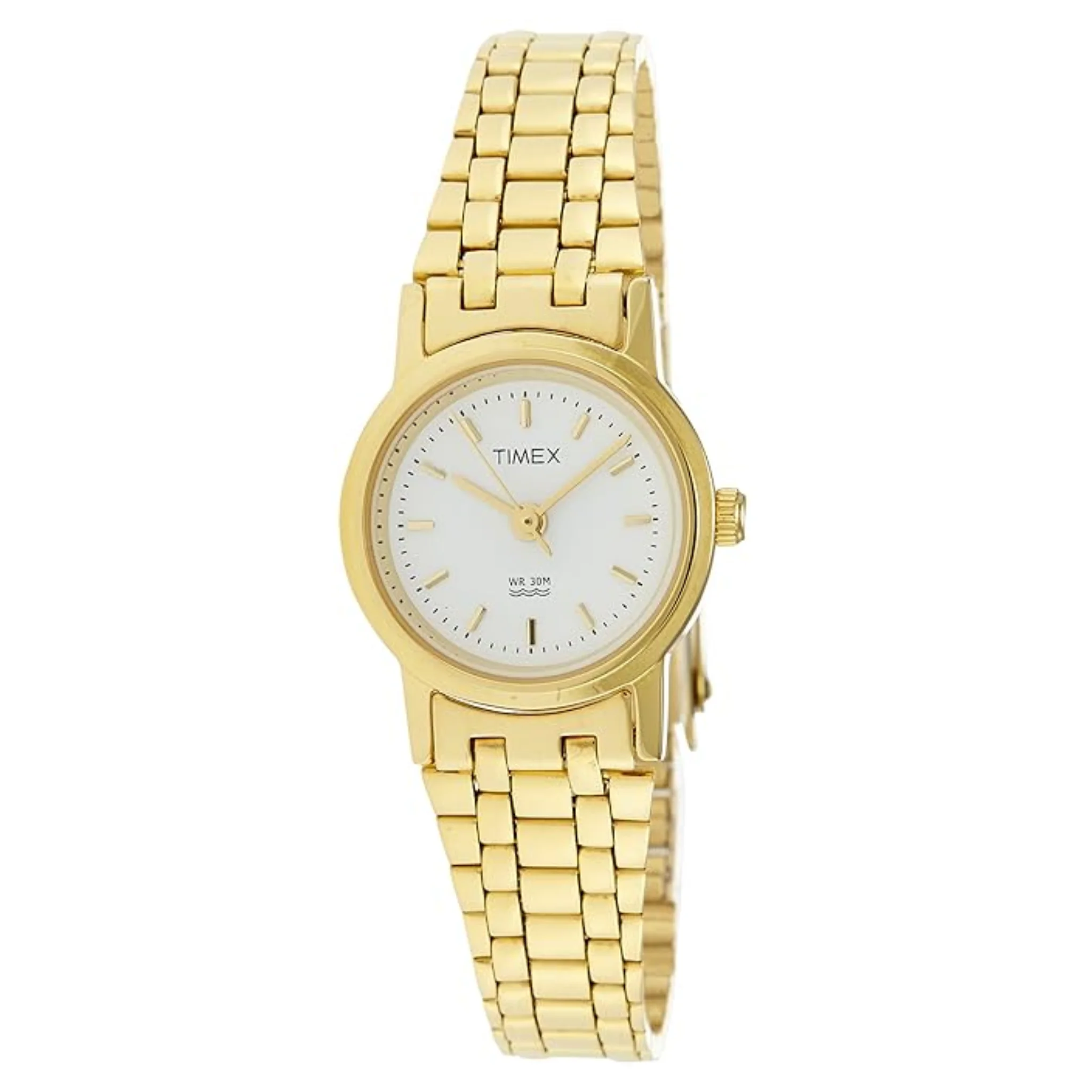 TIMEX Classics Analog White Dial Women's Watch-B303,Gold,Bracelet