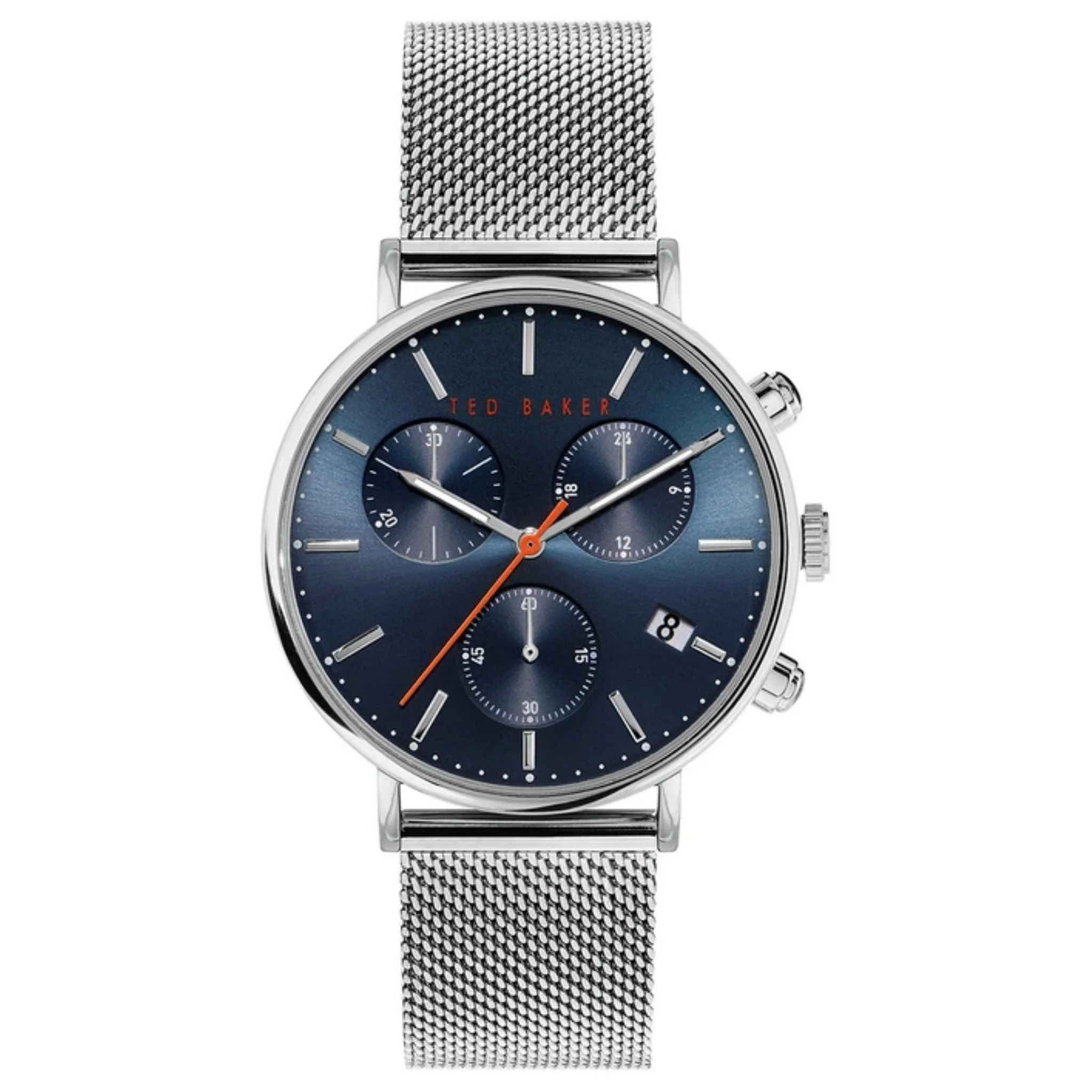 Ted Baker Silver Men Blue 41mm Watch BKPMMS120