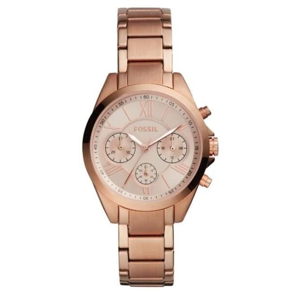 Fossil Round Rose Gold Women Watch Bq3036