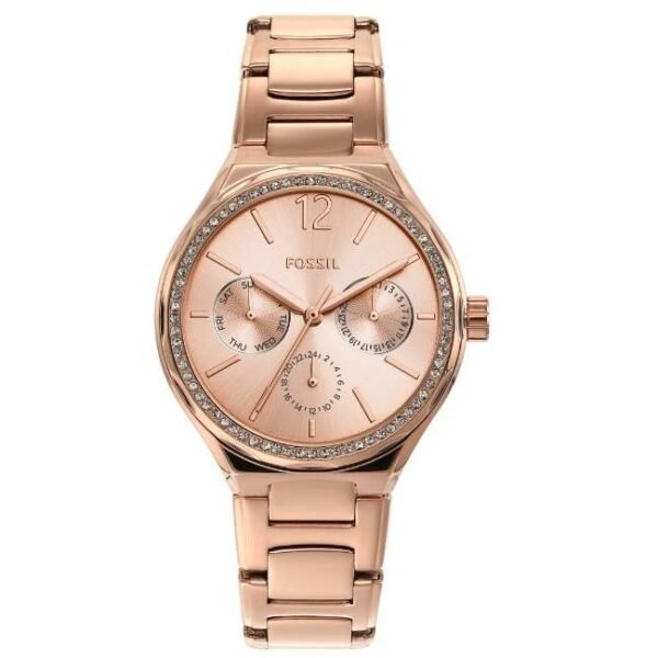 Fossil Round Rose Gold Women Watch Bq3721