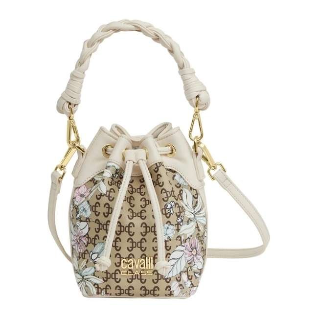 Cavalli Class Carla Pink Floral Monogram And Ivory Casual Hand Bag Cchb00862500