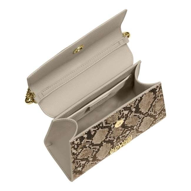 Cavalli Class Noira Cream Snake Casual Hand Bag Cchb00882400