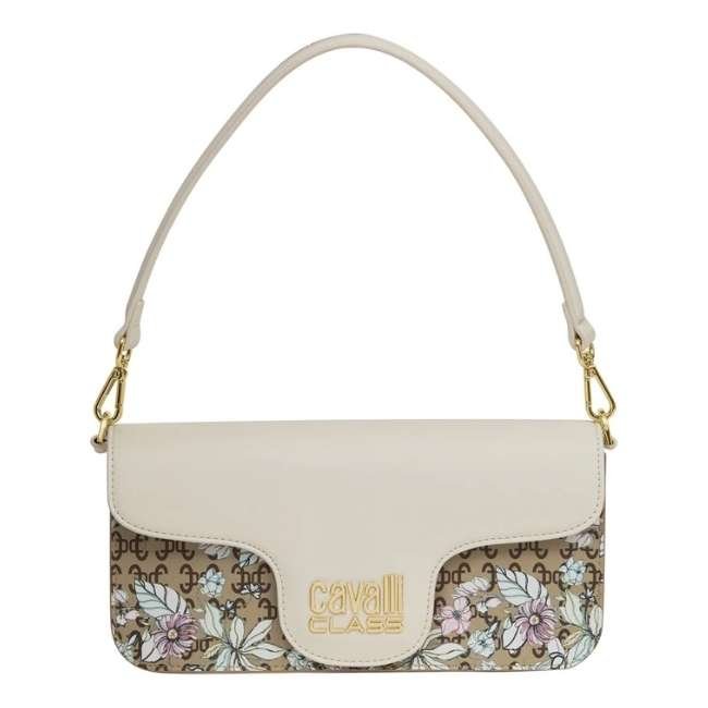 Cavalli Class Antonella Pink Floral Monogram And Ivory Casual Hand Bag Cchb00912400