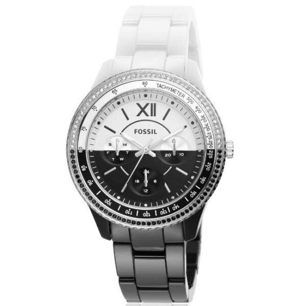 Fossil Round Black, White Women Watch Ce1118