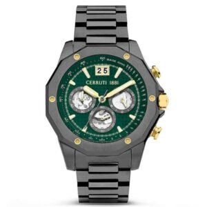 Cerruti 1881 Green Dial Stainless Steel Strap Watch for Men-CECIWGI2207403