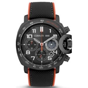 Cerruti 1881 Black Dial Silicone Strap Watch For Men-CECIWGO2206805W