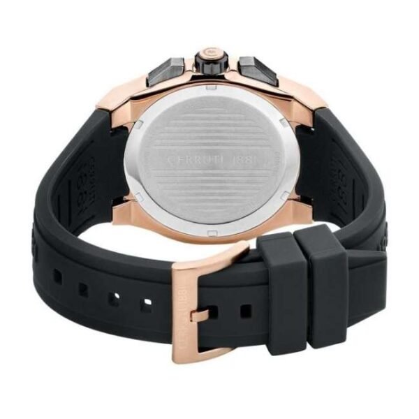 Cerruti 1881 Black Dial Silicone Strap Watch for Men-CECIWGQ0006901W