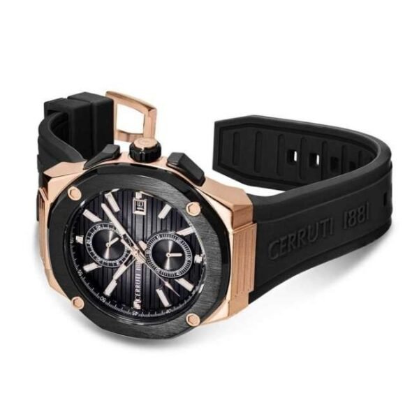 Cerruti 1881 Black Dial Silicone Strap Watch for Men-CECIWGQ0006901W