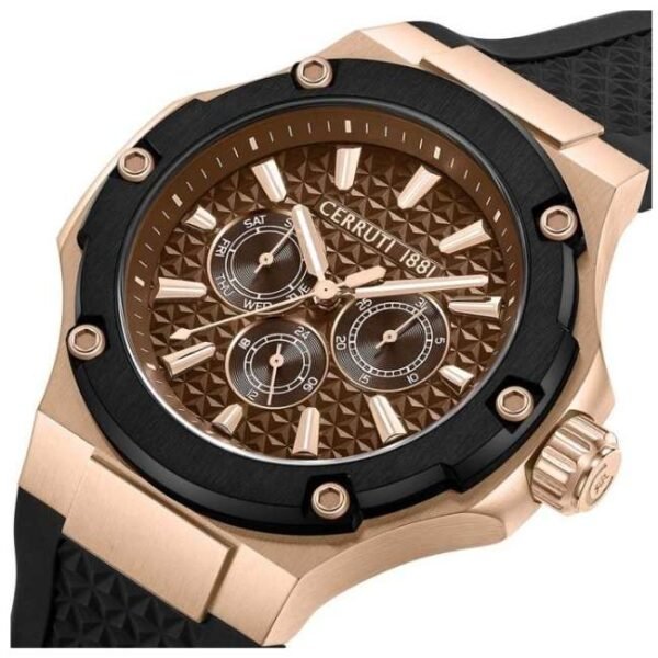 Cerruti 1881 Quartz Multifunction Brown Dial Stainless Steel Strap Watch for Men-CECIWGQ0018703W