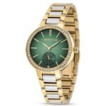 Cerruti 1881 Quartz Multifunction Green Dial Stainless Steel Strap Watch for Women-CECIWLG2225602W