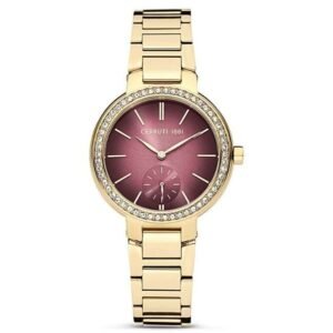 Cerruti 1881 Quartz Multifunction Red Dial Stainless Steel Strap Watch for Women-CECIWLG2225604W