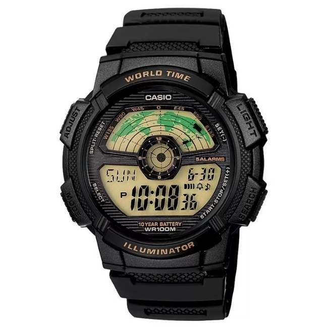 Casio Round Unisex Black Watch D086