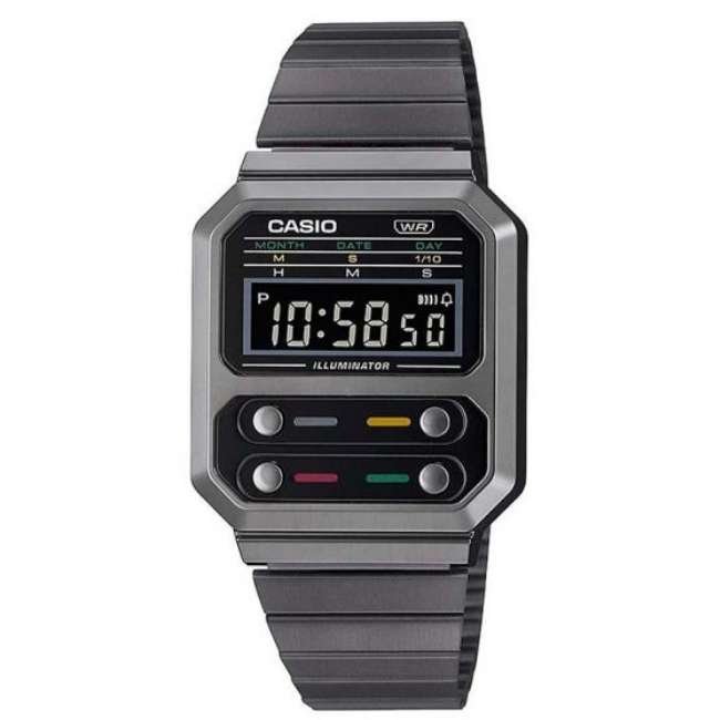 Casio Rectangular Unisex Black Watch D241