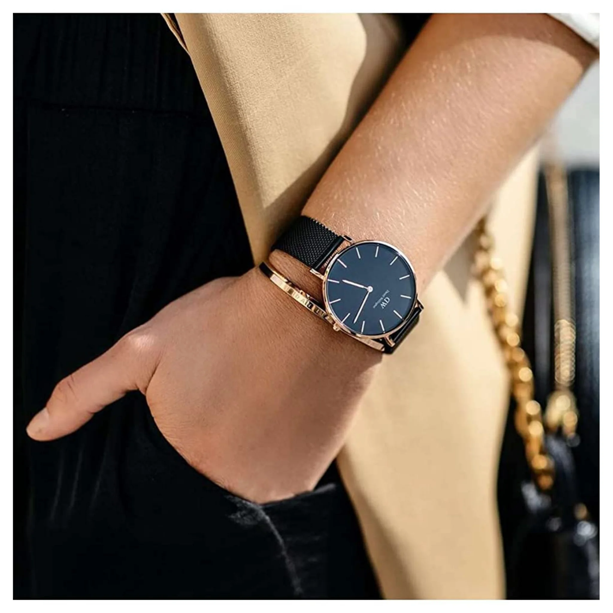 Daniel Wellington Petite 36 Ashfield RG Black-DW00100307