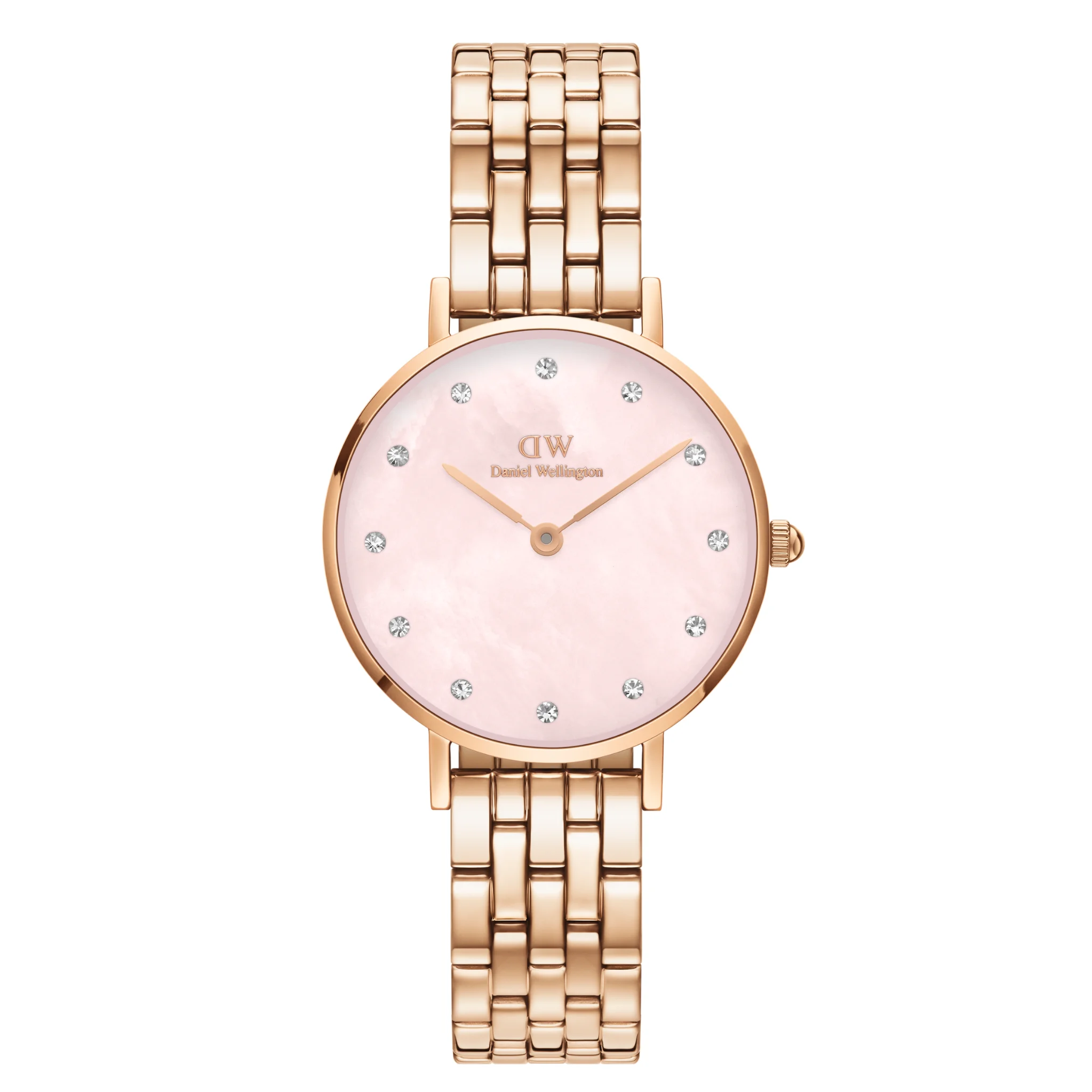 Daniel Wellington Petite Lumine 28 5-Link RG MOP Pink-DW00100617K