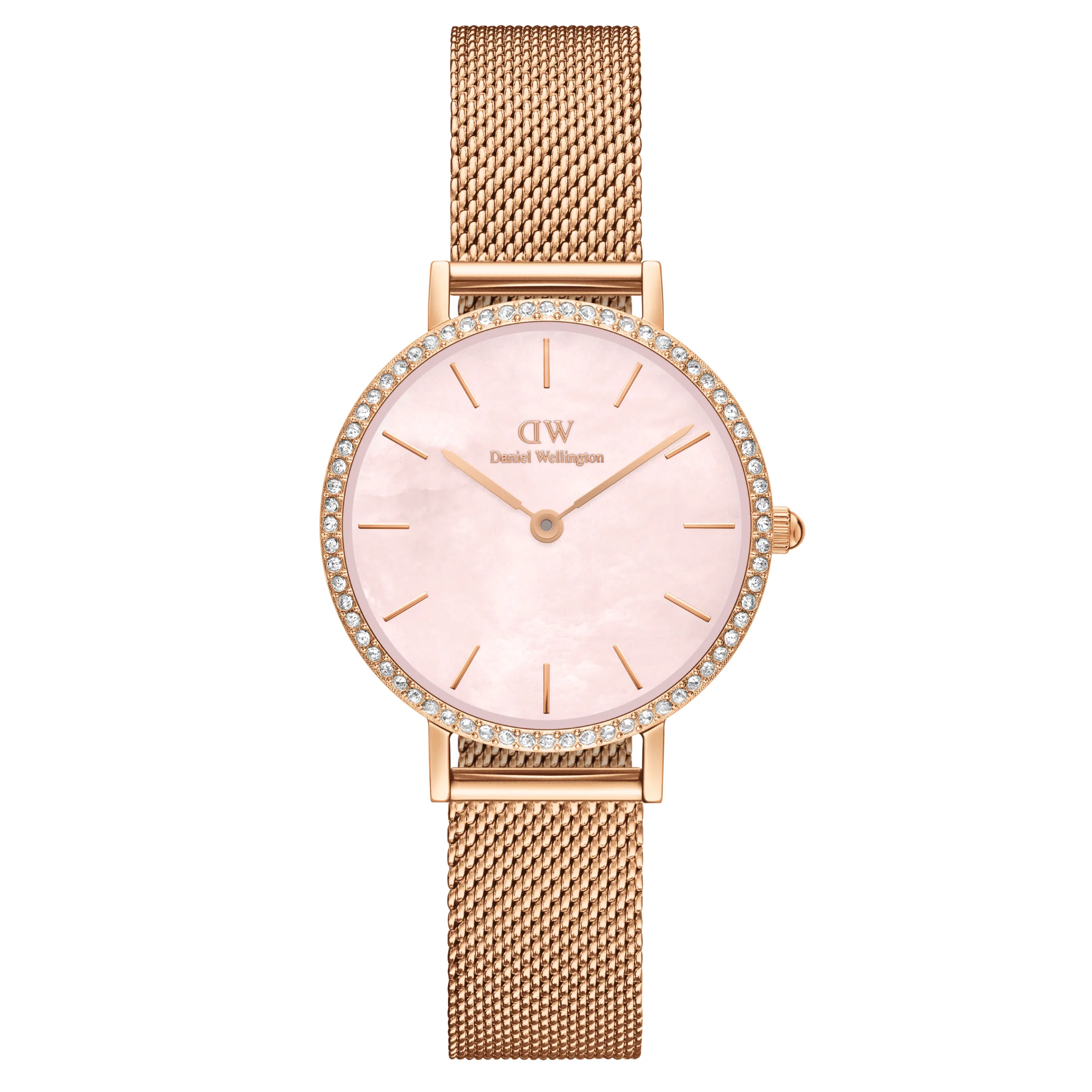 Daniel Wellington Petite 28 Bezel Mesh Pink MOP RG -DW00100663K