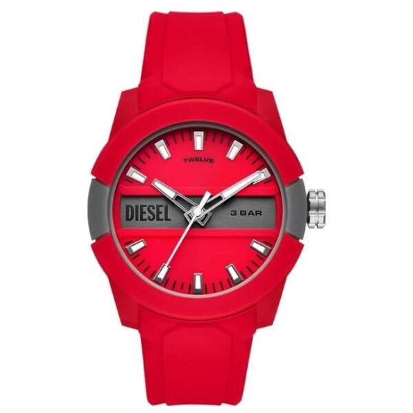 Diesel Round Gray, Red Men Watch Dz1980